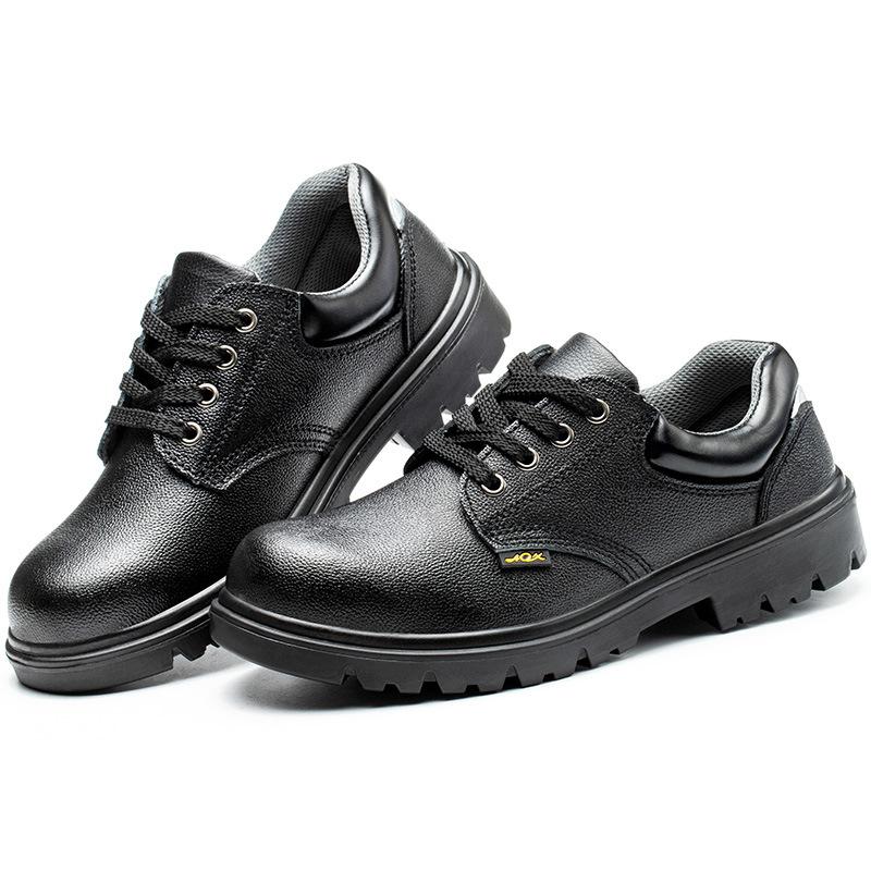 Steel Bag Head Low-top Labor Insurance Shoes Cowhide Surface Anti-smashing and Anti-piercing Safety Shoes Wear-resistant Shoes