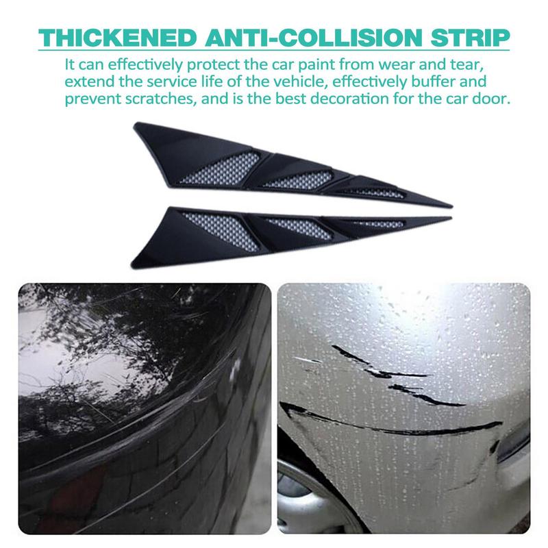 Car Door Protector Anti-Collision Patch 2pcs Shark Gill Shape Anti-Scratch Sticker Adhesive Anti Collision Car Corner Bumper