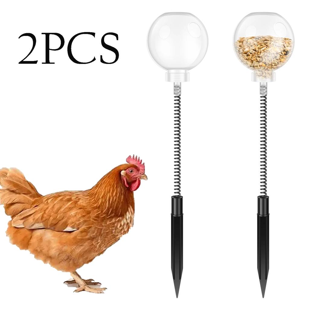 2piece Interactive Chicken Peck Dispenser Toy Chicken Pecking At Toys Puzzle Swinging Slow Feeder for Poultry Ducks and Birds