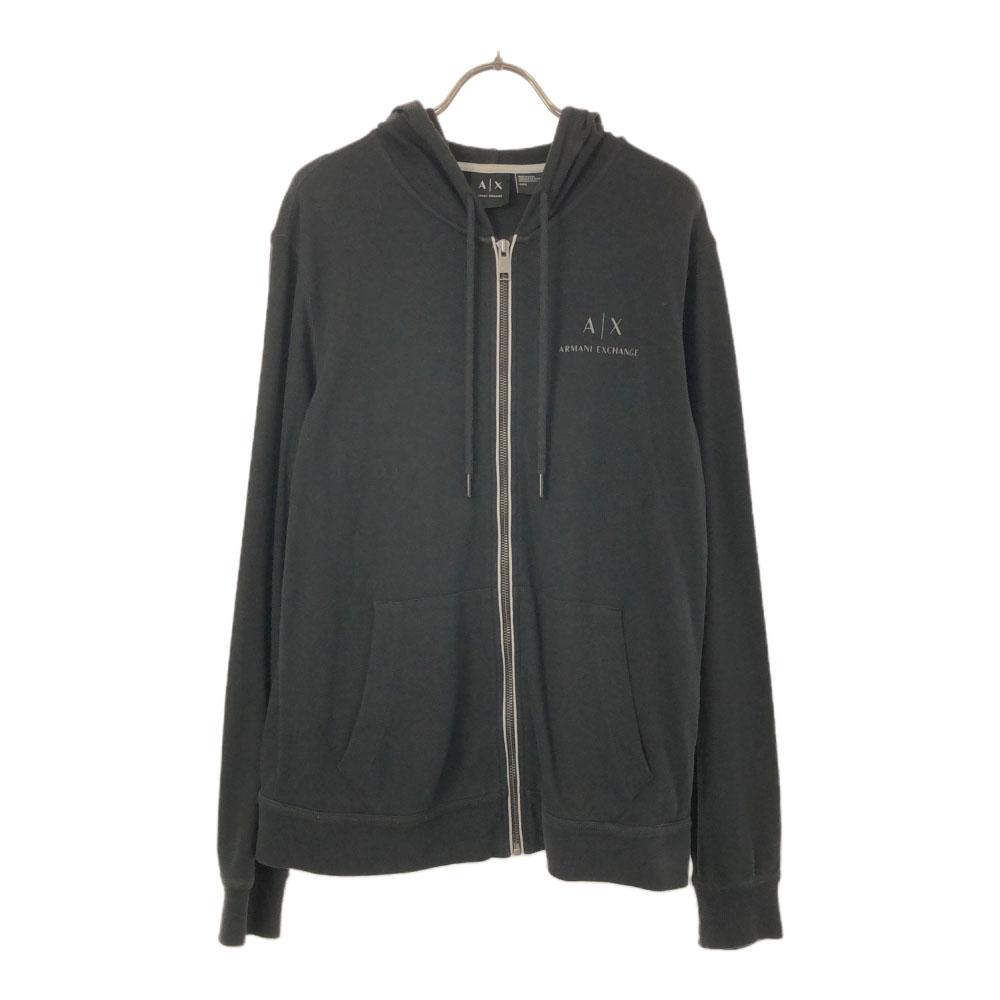 ARMANI EXCHANGE Logo print Long sleeve sweat Zip hoodie S black Men's Used