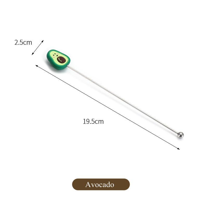 Silikonová hlava ovoce Nerezová míchací tyč Dlouhá rukojeť Koktejlové nápoje Míchací tyčinky Mixér Barové náčiní Muddler Barové doplňky