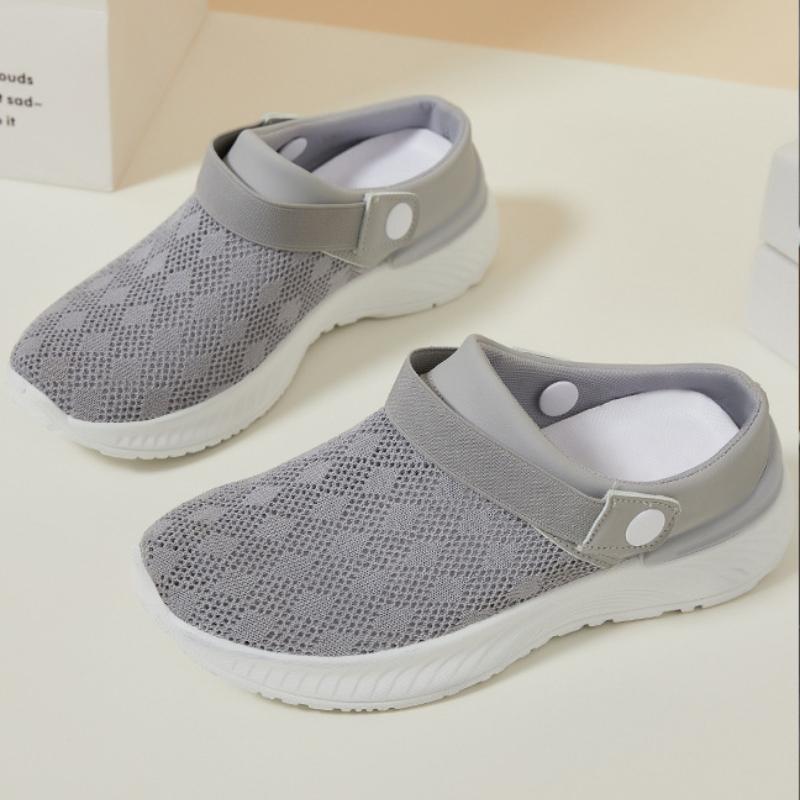 Summer Mesh Hollow Out Half Drag, One Foot On Slippers, Go Out and Wear Fashionable Casual Shoes