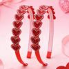 Cute Plastic Sparkly Headband Red Heart-Shaped Rhinestone Headband Rhinestone Decor Heart-Shaped Headband Valentine's Day