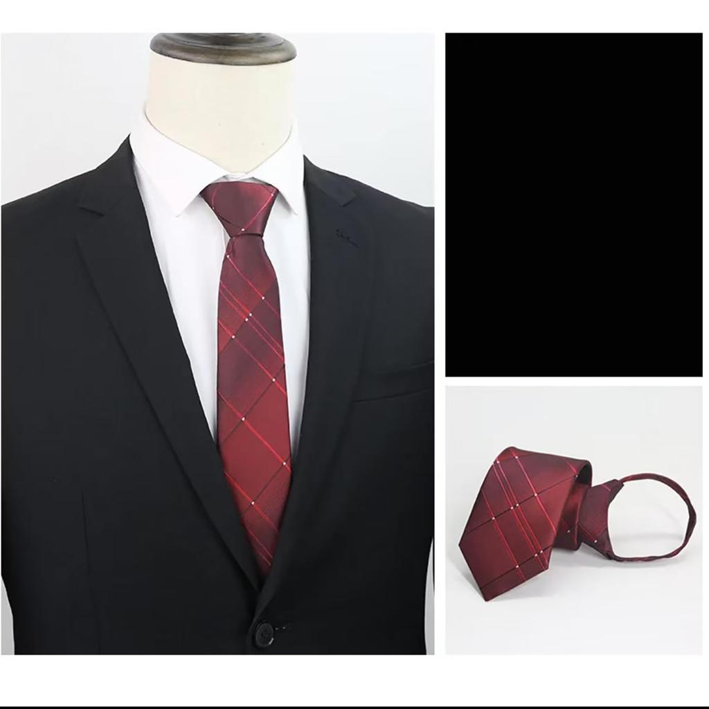 [Love Room] One-Touch Men's Business Tie, Zip-Type Easy Tie, 5-Second Attachment, Suitable for Formal Occasions Such As Weddings, Funerals, Entrance