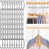 Stainless Steel 6-Hole Folding Hanger: Space-Saving, No-Mark, Easy Storage for Kids