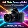 16MP Digital Camera with 2.4 Inch LCD Screen Vlogging Camera 16X Digital Zoom Video Recorder for Photography