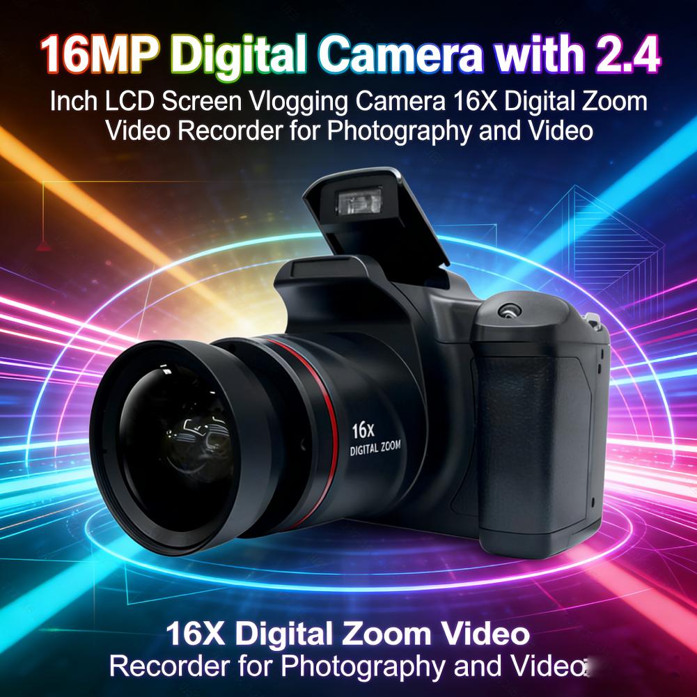 16MP Digital Camera with 2.4 Inch LCD Screen Vlogging Camera 16X Digital Zoom Video Recorder for Photography