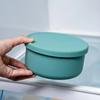 Silicone Bowl with Lid Preservation Box,Bento Lunch Box,Fruit Salad Preservation Bowl, Modern and Simple Sealed Circular Storage