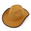 Gekräuselte Woll-Cowboyhut Europäische und amerikanische Männer und Frauen Saum Personalisierter Jazz-Zylinder Tibeter Filzhut Retro-Zylinder