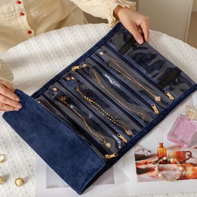 Jewelry Storage Roll Lightweight Jewel Organizer Case Necklaces Rings Earrings Bag Modern Travel Jewelry Organizer For Gift For
