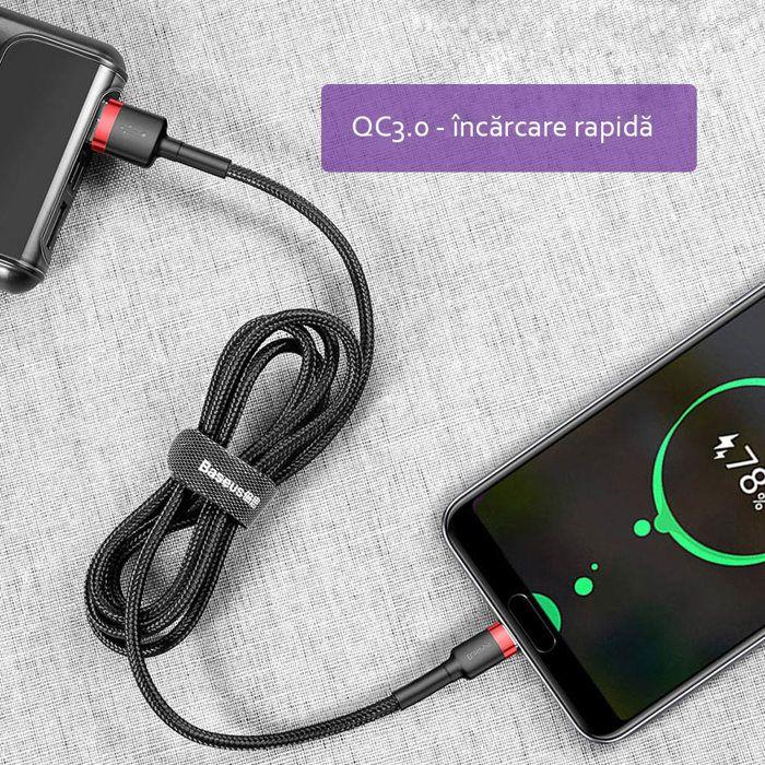 Câble de données USB Type-C - Baseus - Caféine (CATKLF-CG1) - 2A - 2m - Gris Noir