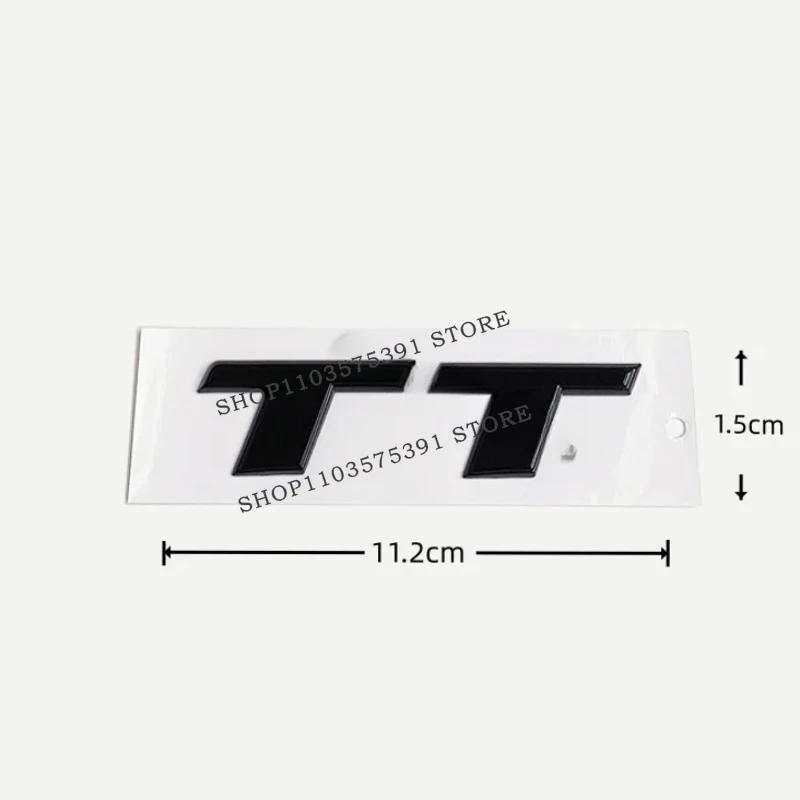 Für f2 TT 2015-2025 4Ringe Logo ABS Schwarz Auto Motorhaube Frontgrill Emblem Heckklappen-Abzeichen TT Sline Emblem Autozubehör