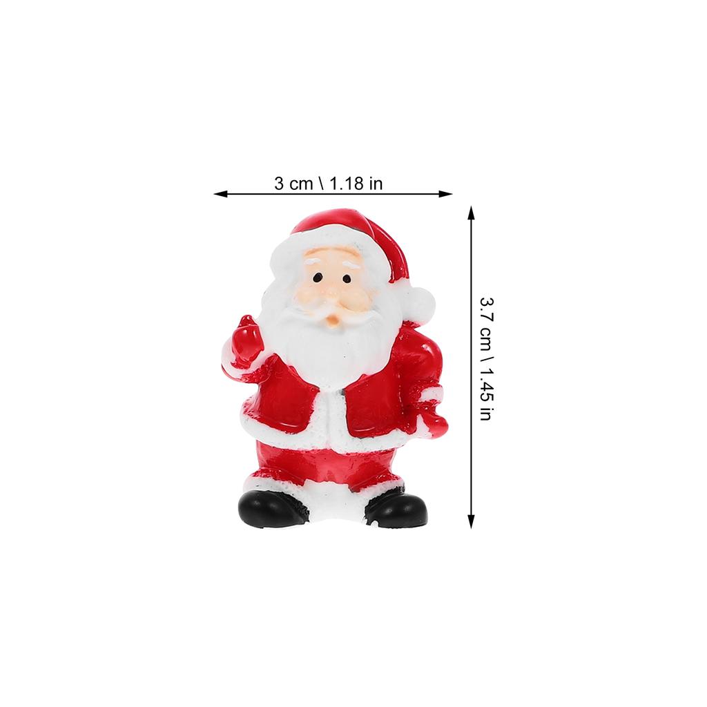12 Pcs Mini Figurine Santa Claus Ornament Christmas Miniatures Ornaments Craft Party Supplies Resin Child Mini Craft Decor