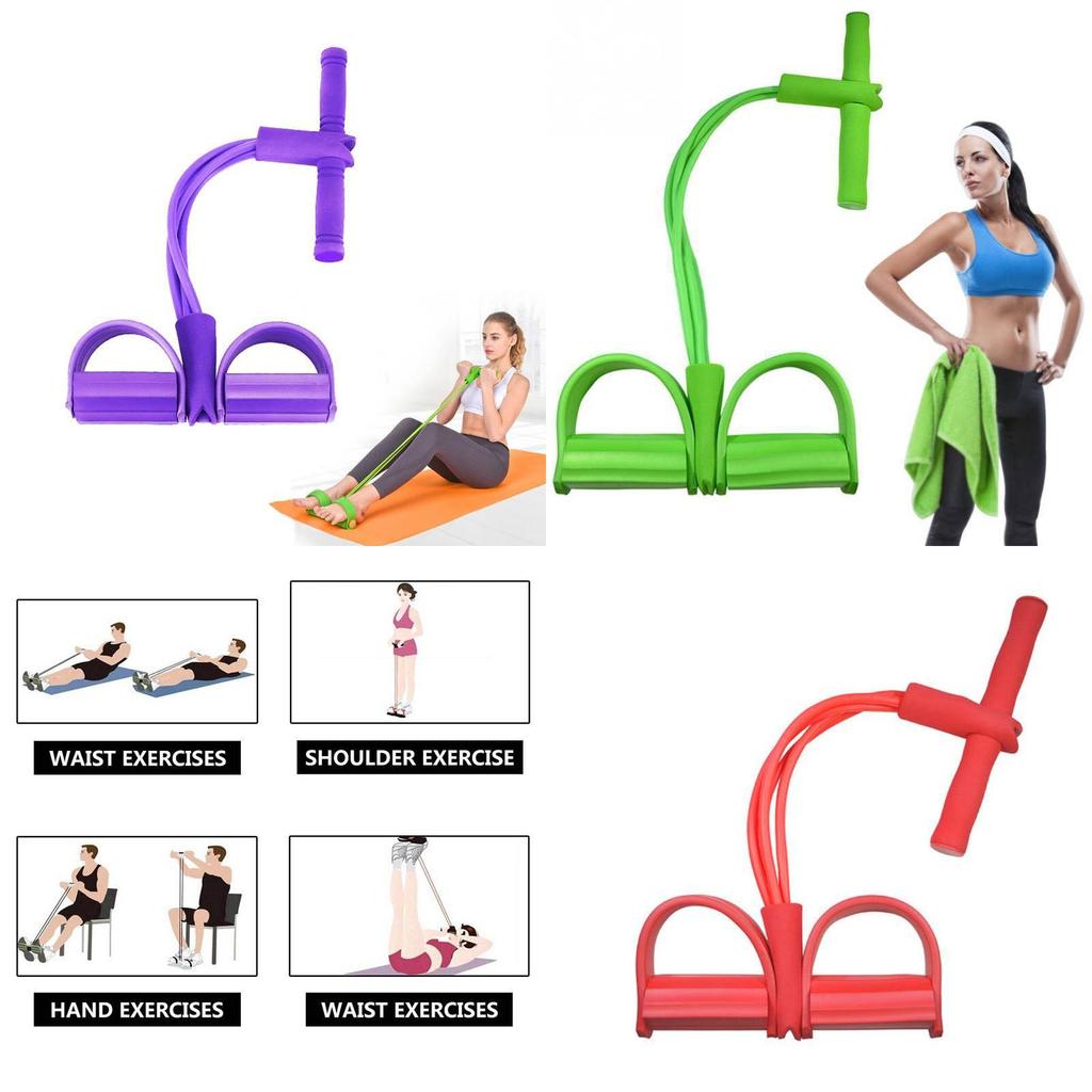 High Tensile Strength Latex Pedal Exerciser With Foam Handle For Home Workouts