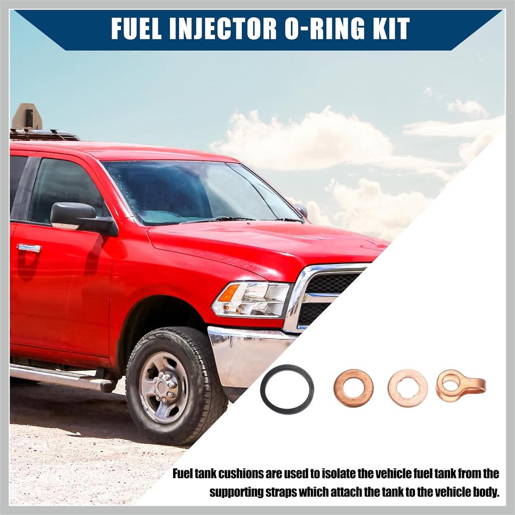 Fuel Injector/O-Ring Kit for Dodge 5.9L 12 Valve 4bt 6bt 5.9L Diesel Engines 1991.5-1998.5 / Fuel Injector Seal Ring Kit Durable/Rubber / 1 Set/Black