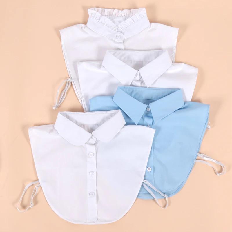 Detachable Cotton Lapel Shirt Fake Collar Solid Color False Blouse Neckwear Vintage Lace Lapel Blouse Top Clothing Accessories