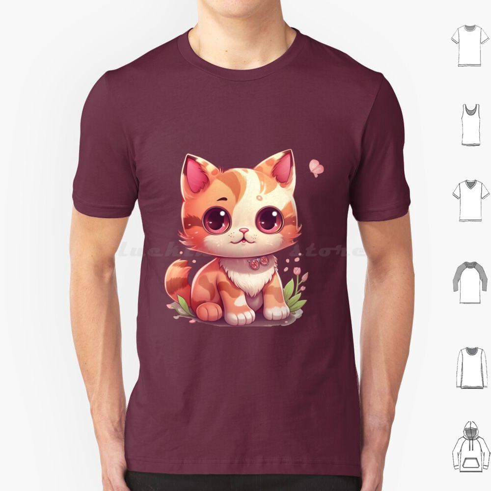 Kawaii Charming Kitty T Shirt Men Women Kids 6xl Cute Cat Illustration Cartoony Cat Design Meowing Cat Art Playful Cat
