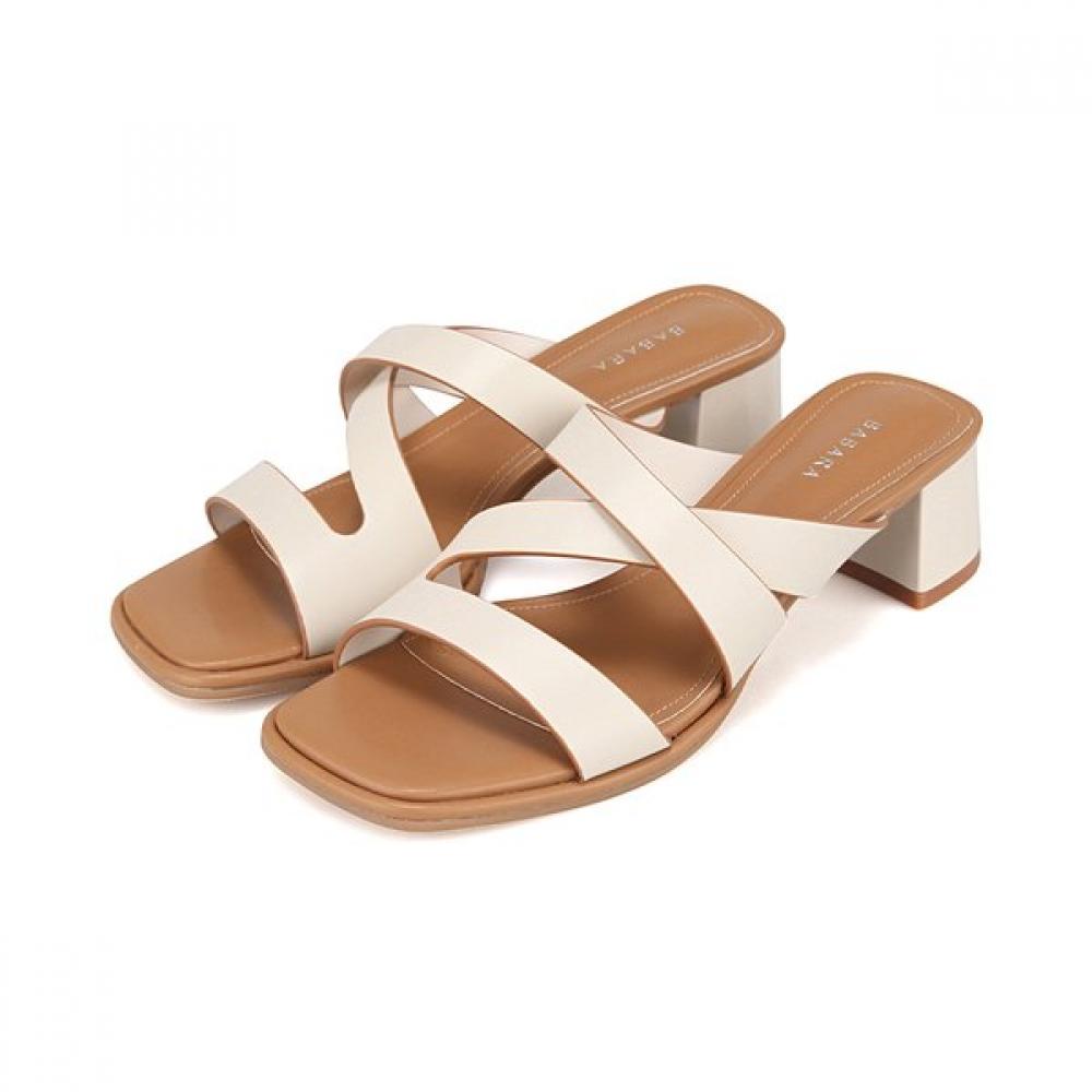 Barbara Leather Basic Daily Mule Slipper 4cm Bbj324 225/01.ivory