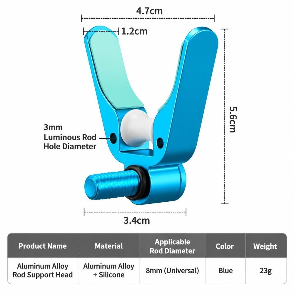 Silicone Pad Horn Head Aluminum Alloy Rod Rest Fishing Parts Bracket Head  Rod Support