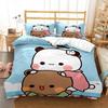 Cartoon Cute Bear Microfibre Bedding Sets,Children'sBirthday Gift with Zip Room Decor Teenagers adult 3-Piece  Duvet Cover