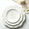 Relief Glocken Orchidee Weiße Keramik Westliche Küche Hauptgericht Teller Desserts Kuchen Steak Frühstück Haushalt Porzellan Geschirr