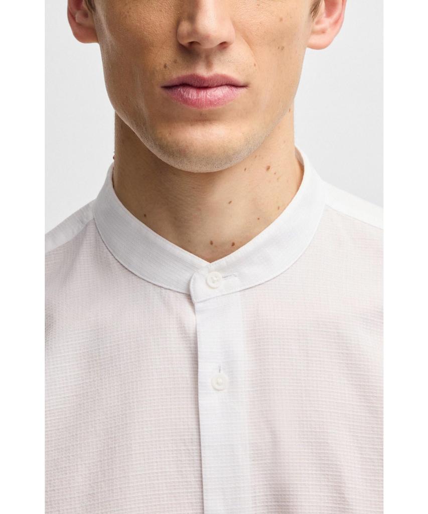 BOSS Regular Fit Patterned Size White Shirt, Cotton, Men's, 40,