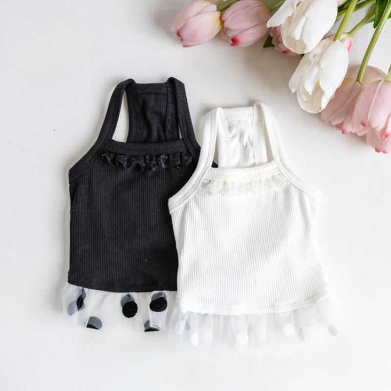 Pet Supplies Spring and Summer Comfortable Cool Polka Dot Suspenders Pet Cat and Dog Clothing Small Dog Pet Clothing