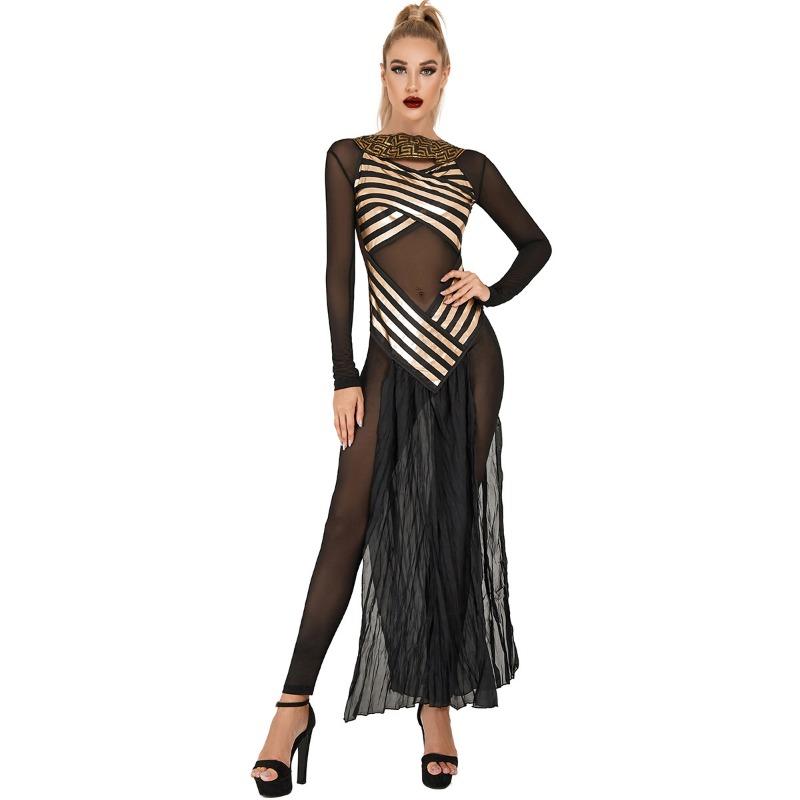 Halloween Ancient Muse Costume, Medieval Cleopatra Dress, Masquerade Ball Show