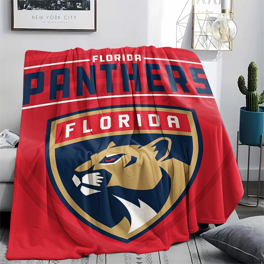 Florida Panthers Print Flannel Blanket High Quality Warm Comfortable Cover for All Seasons Perfect for Gifts Home Decor