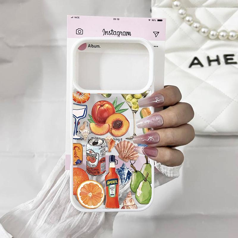 

Для IPhone 17Pro Літній Фруктовий Напій Візерунок Чохол для Телефону для IPhone 17 Pro Max 17 Air 17Pro 17 Прозорий Жорсткий PC ЗАДНЯ Кришка iPhone17