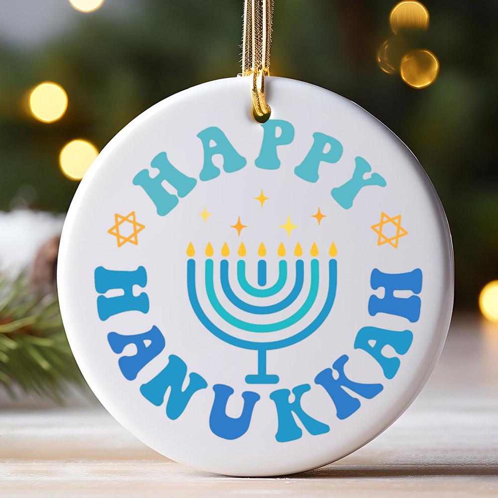 Happy Hanukkah Ornament Chrismukkah Keepsake Interfaith Family Gift Ideas Je and Christian Family Decorations