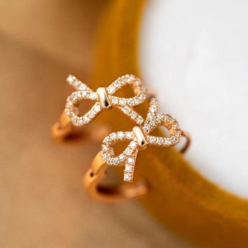 Female Exquisite Simple Versatile Bow Earrings