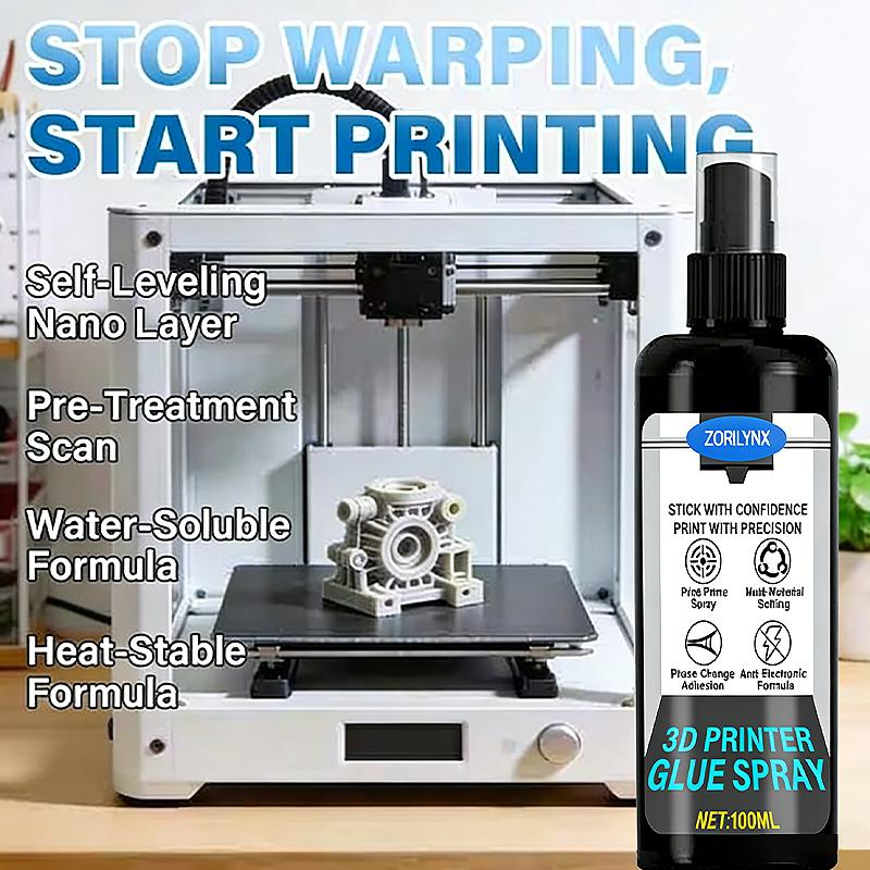 3D Printing Adhesive Spray Anti Warping Liquid Glue for Glass PEI Bed Easy Removal for PLA ABS PETG High Temp Fixative