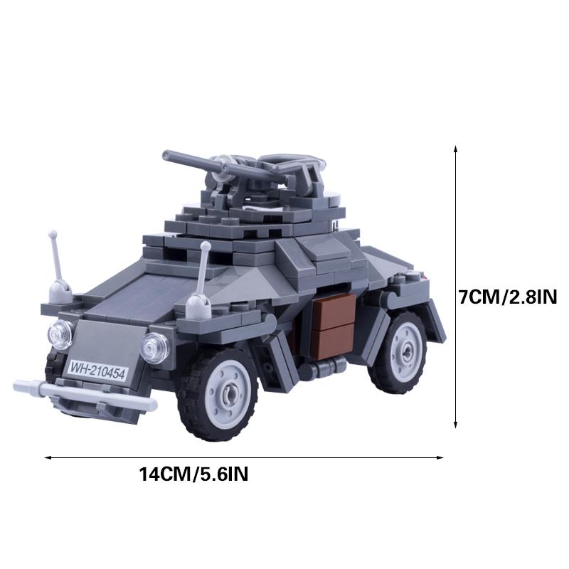 Blocuri de construcție vehicul militar din Al Doilea Război Mondial Soldați americani germani Vehicul blindat Camion Accesorii Personaj Jucărie Mini Cărămidă TQ010
