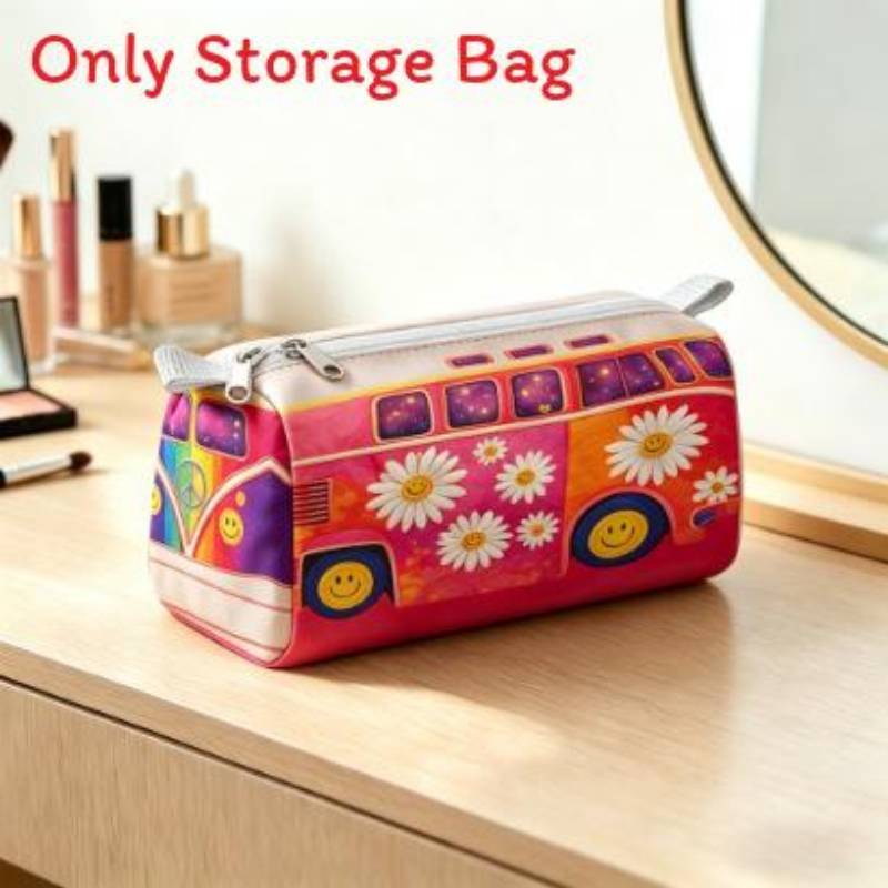 Multi Functional Plush Makeup Organizer With Zipper Closure For Home Use Storage