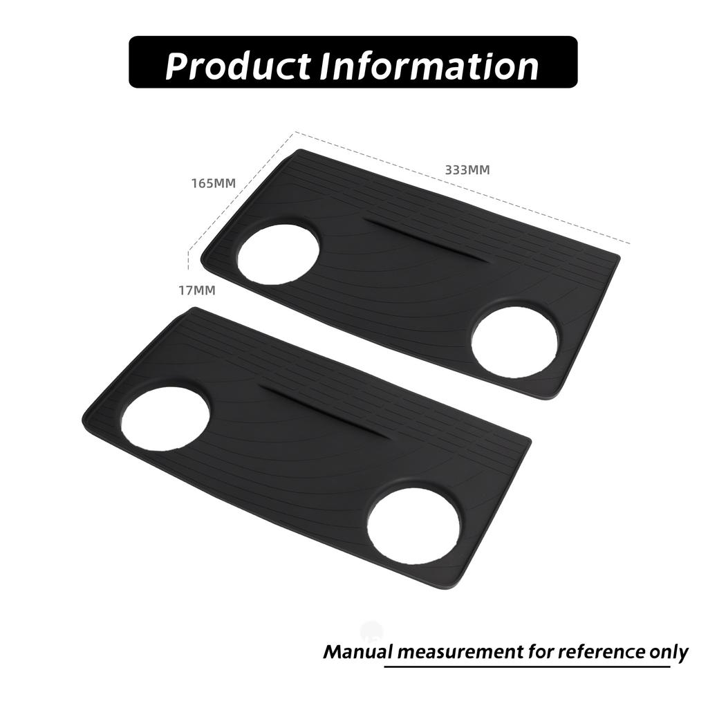 2Pcs Right Drive for Toyota Voxy/Noah 80Series 2014-2025 Car Table Mat Anti Slip Pad Shock-Absorbing Silicone Accessories Black