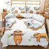 Sloth Duvet Cover Set Cartoon Space Sloth Bedding Set Sloth Animal Comforter Cover Double Queen King Size Polyester Quilt Cover
