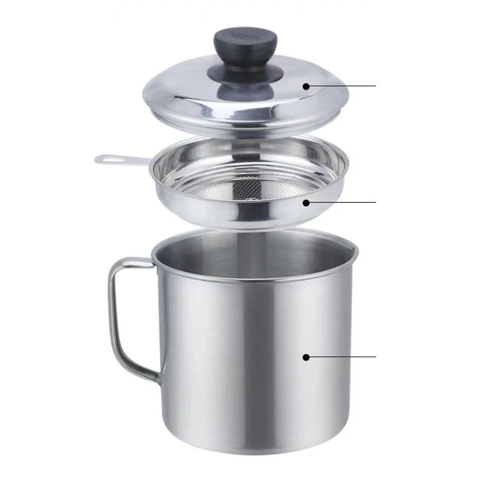 

1pc Bacon Grease Container Oil Dispenser for Store Meat Container Frying Oil and Cooking Grease Storage Pot For Home