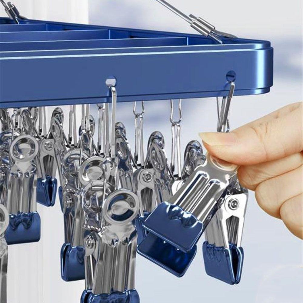 Aluminum Zinc Zinc Alloy Multi-Clip Drying Rack Windproof Towel Socks Hanger Clothes Drying Rack  Skirt