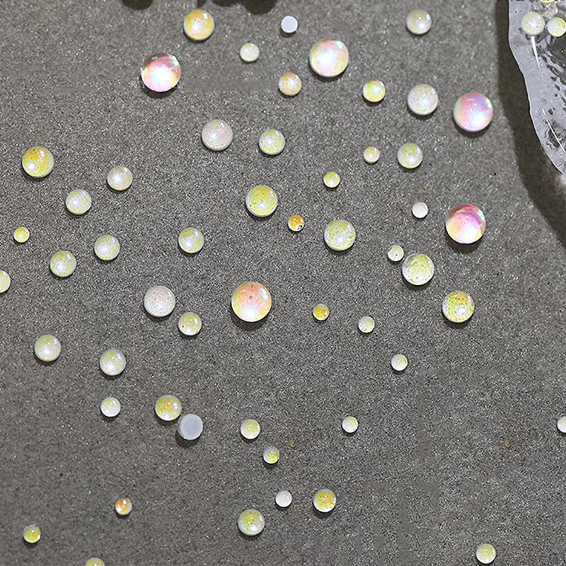 100 Stück Gemischte Größe Aurora Meerjungfrau Perlen Nailart Dekoration Sommer Teile Bunte Macaron Blasenperlen Nagelanhänger DIY Maniküre