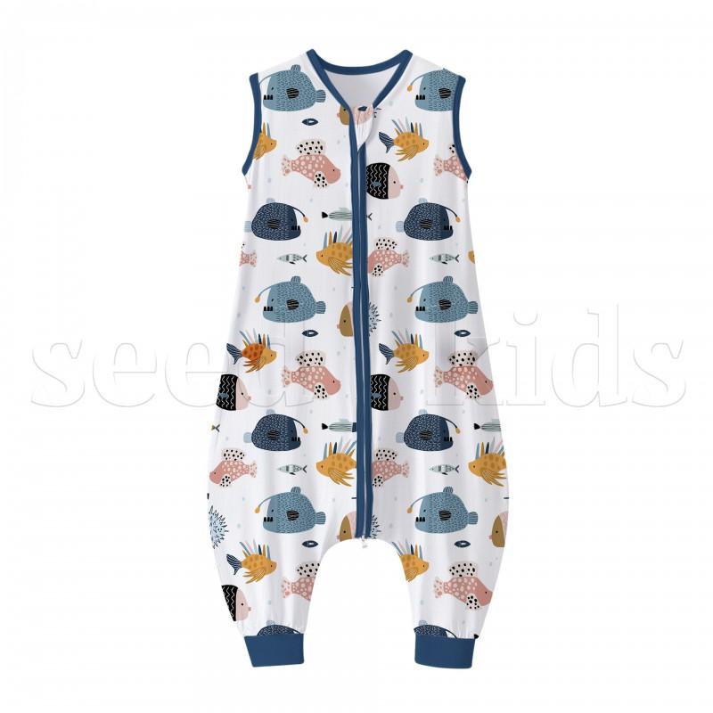 Thin Sleeveless Baby Romper Sleepwear 0.5TOG - Toddler Anti-Kick Blanket Cotton Blend