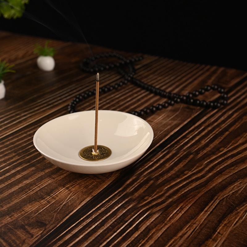 Retro Ceramic Persimmon Incense Holder - Zen Agarwood Stick Dish for Home