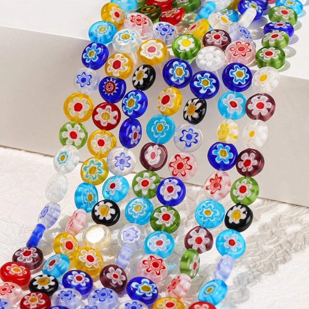 Round Flat Millefiori Lampwork Glass Beads 4/6/8mm Scattered Beads Jewelry Bracelet Making