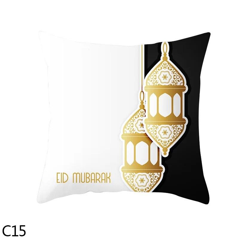 Muslim  Ramadan Eid Mubarak Print Sofa Cushion Cover Pillowcase Home Decor Party Car Bedding