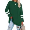 2022 Women's Loose Color Block T-Shirt with Drop Shoulder Sleeves and Round Neck