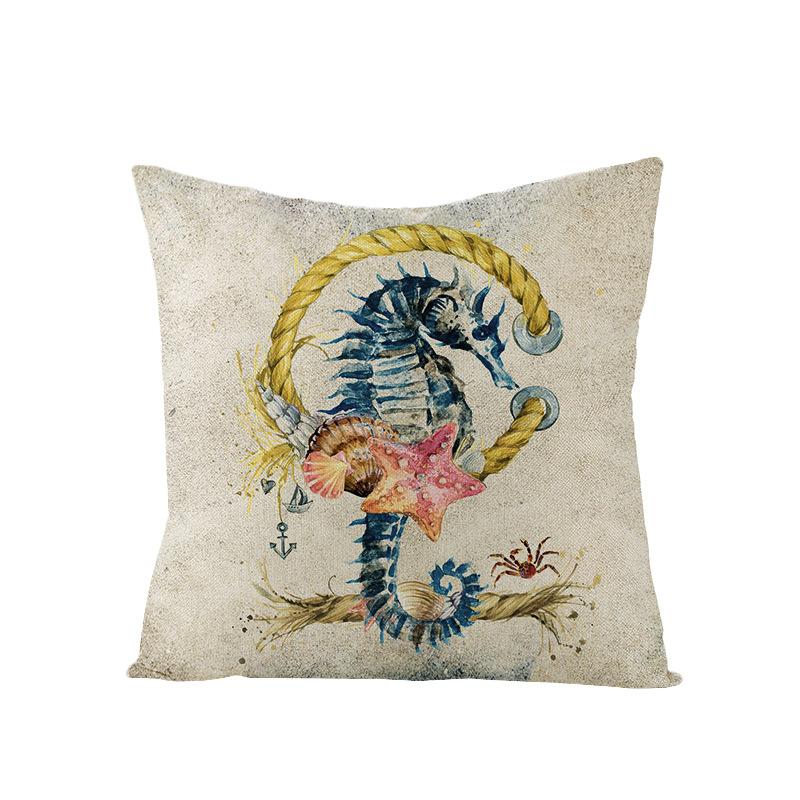 Home Marine Life Polyester Printed Pillow Case Combination Car Pillow Cushion Cover