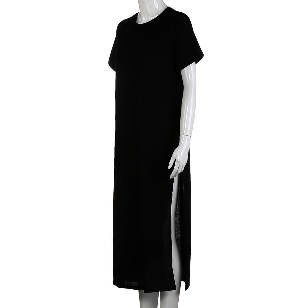Newest Women Sexy Side High Slit Short Sleeves Dress