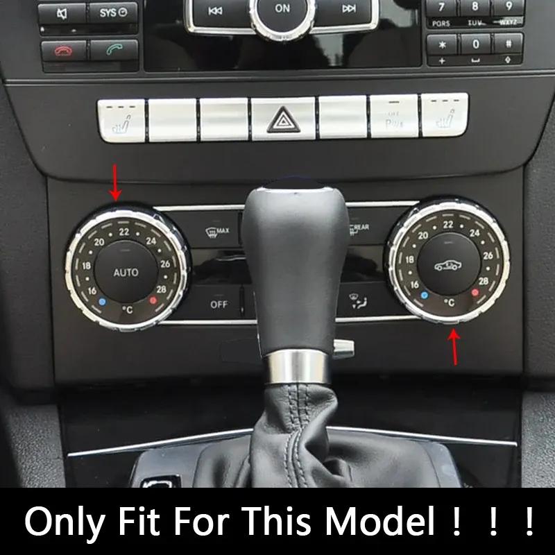 Car Stickers Console AC Air Condition Control Knob Circles Frame Trim For Mercedes Benz C Class W204 GLE GLK ML GL M GLS SL SLK