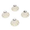 Guitar Control Knobs Retro White Color 2PCS Tone 2PCS Volume 1 4 Inch Hat Top Metal Volume Knobs with Silver Reflector