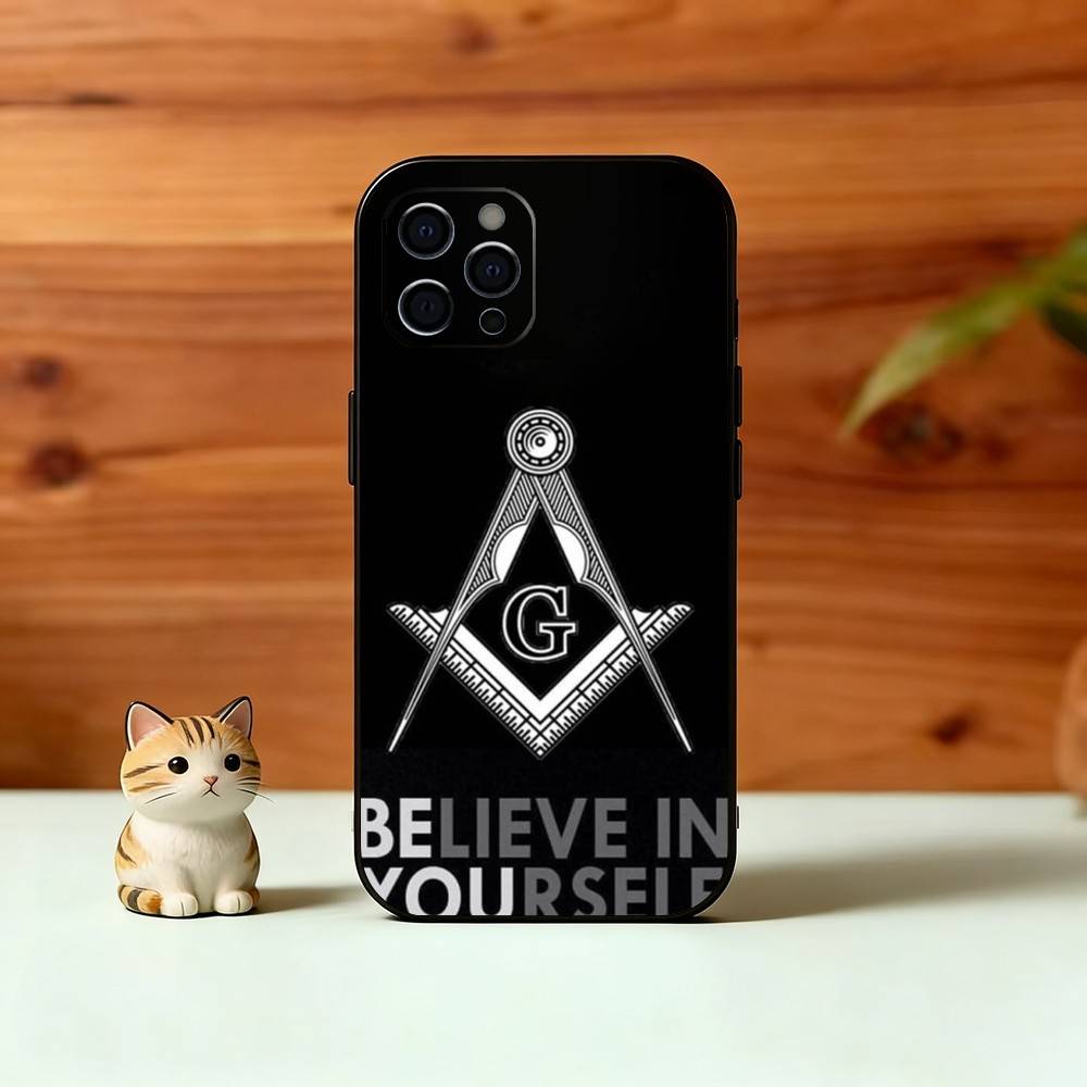 F-Freemasonry S-Symbol Phone Case For iPhone 17, 16,15,14,13,12,11 Plus,Pro Max, Others Soft Black Cover